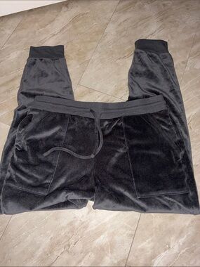 Black Velour Jogger Pants